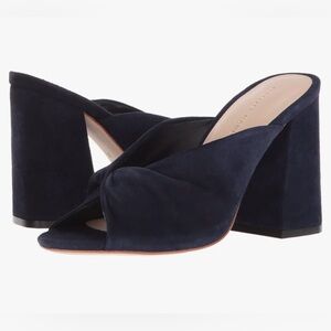 Loeffler Randall Laurel Navy blue suede slip on sandal